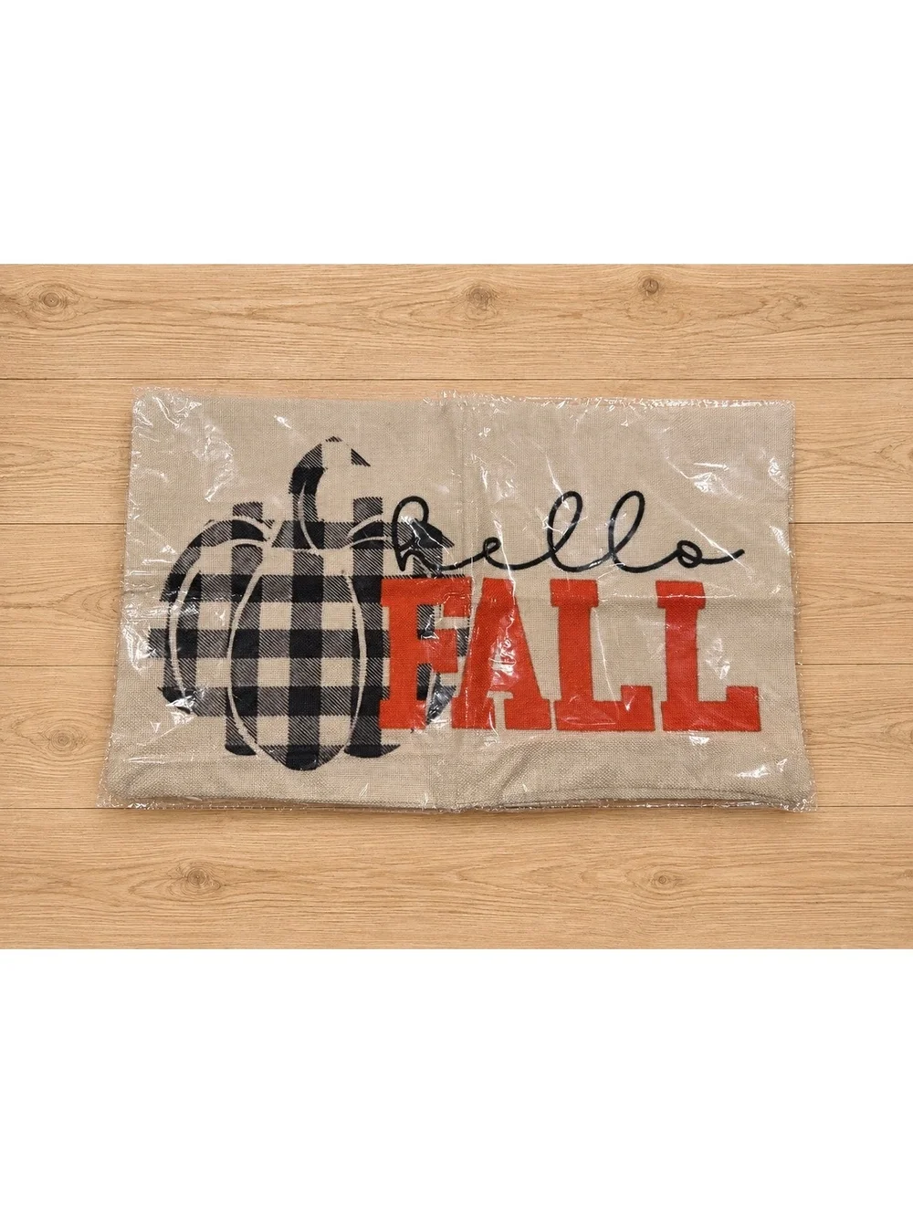 Hello Fall Decorative Pillow Case with Pumpkin, New